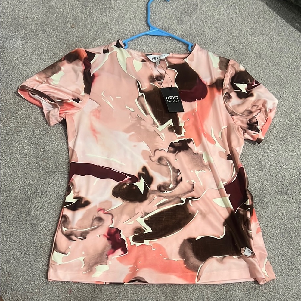 Next Cream and Brown Women's Top